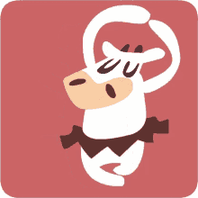 a cartoon drawing of a cow wearing a brown bow tie