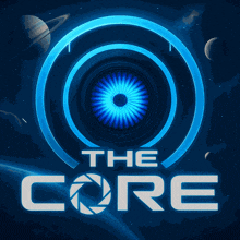 a logo for the core with a blue eye