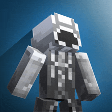a minecraft character with a white helmet on