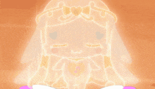 a cartoon drawing of a girl with hearts on her face