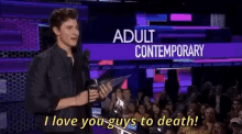 Shawn Mendes I Love You Guys To Death GIF - Shawn Mendes I Love You Guys To Death Award GIFs