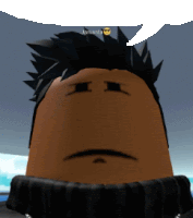 a close up of a cartoon character with a speech bubble above his head that says lymanota