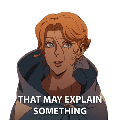 That May Explain Something Sypha Belnades Sticker - That May Explain Something Sypha Belnades Castlevania Stickers