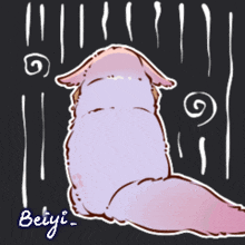 a drawing of a cat with the name betyi written on it