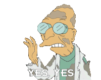 Yes Yes Professor Farnsworth Sticker - Yes Yes Professor Farnsworth Billy West Stickers