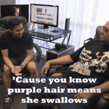 purple hair the studio swallows dating advice purple hair means