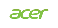 a green acer logo with a white background