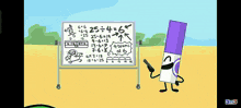 a green cartoon character with a blue cloud on its head .
