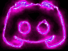 the discord logo is glowing in the dark and looks like a skull with glowing eyes .