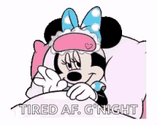 Good Night Minnie Mouse GIF - Good Night Minnie Mouse Tired Af GIFs