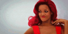 rihanna celebrities playingwithhair redhair twirl