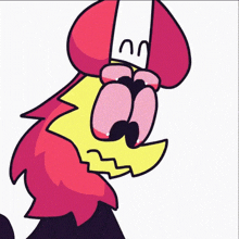 a cartoon drawing of a cartoon character with a hat that says ' u ' on it