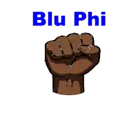 a drawing of a fist with the word blu phi above it