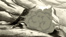 a black and white drawing of smoke coming out of a hole