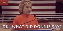Shrug Hillary Clinton GIF - Shrug Hillary Clinton Idk GIFs