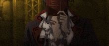 a man with long hair is holding a book that says ' gentle hearts ' on the cover