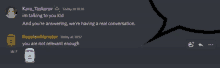 a conversation between kara taskarov and requiem verrater