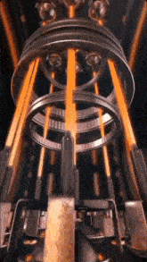 a close up of a machine with a lot of lights coming out of it .