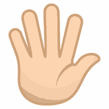 raised hand joypixels number five five hand splayed hand