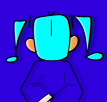 a cartoon drawing of a clown wearing a blue jacket and a yellow bow tie