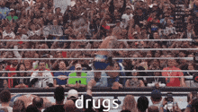 a wrestling ring with a sign that says " shine " on it