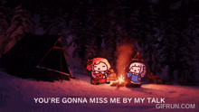 a gif from gifrun.com shows a couple of cartoon characters standing around a campfire