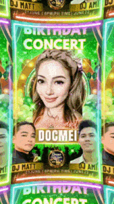 a poster advertising a birthday concert with dj matt and dj ami