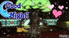 a greeting card that says good night with a man in a robe