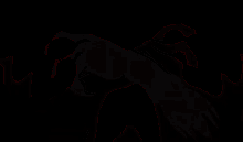 a silhouette of a person standing in front of a white and blue background .