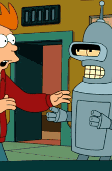 Bender And Fry Hug GIF - Bender And Fry Hug Futurama GIFs