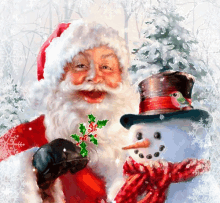 Santa Claus Snowman GIF - Santa Claus Snowman Snow GIFs