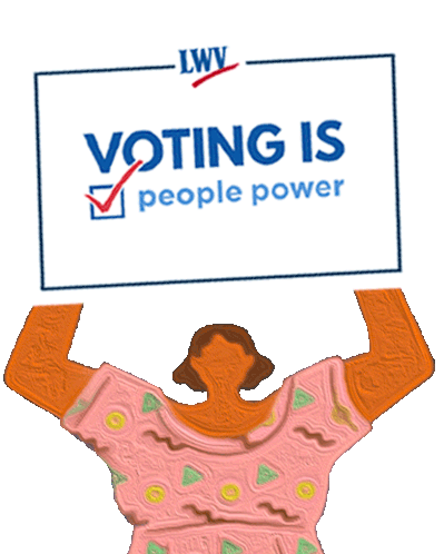 Lwv Voting Is People Power Sticker - Lwv Voting Is People Power Vote Stickers