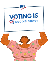 Lwv Voting Is People Power Sticker - Lwv Voting Is People Power Vote Stickers
