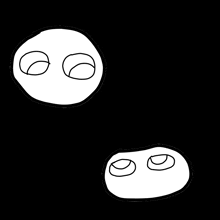 a black and white drawing of a circle with circles around it on a black background
