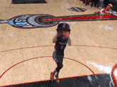 a basketball player with the number 8 on his jersey jumps into the air