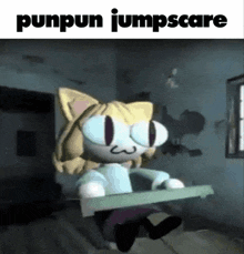 a picture of a cartoon character with the words punpun jumpscare on the bottom