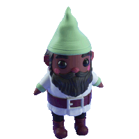 a figurine of a gnome with a green hat and a beard