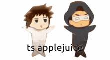 a cartoon of a girl and a man with the words ts applejuice on the bottom