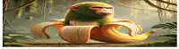 a monkey is sitting on a banana peel