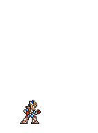 a pixel art drawing of a person with red hair walking