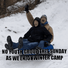 Youth Group Enjoy Winter Camp GIF - Youth Group Enjoy Winter Camp Sled GIFs