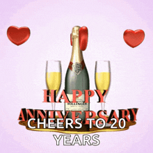 happy anniversary champagne cheers 3d gifs artist hearts