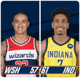 two basketball players one from the wizards and one from the indiana