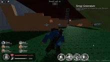 a screenshot of a game that says setup generators on the bottom