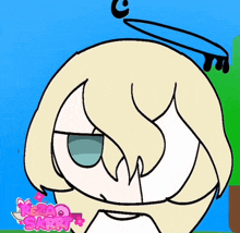 a cartoon drawing of a girl with a key on her head and the words mezza skirt below it