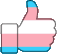 Thumbs Up Trans Sticker - Thumbs Up Trans Andrea M Stickers