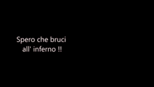 a man in a suit and tie says spero che bruci all ' inferno !