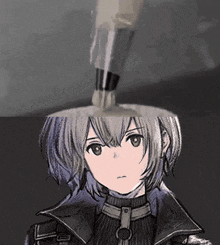 a drawing of a girl with a brush on her head and a drawing of a girl with a brush on her head