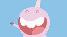 a cartoon drawing of a pink ice cream cone with two circles on it