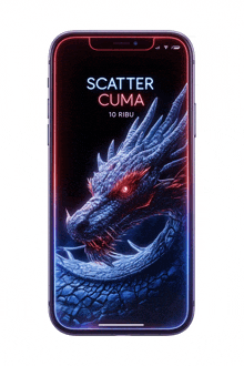 a phone that says scatter cuma 10 ribu on the screen